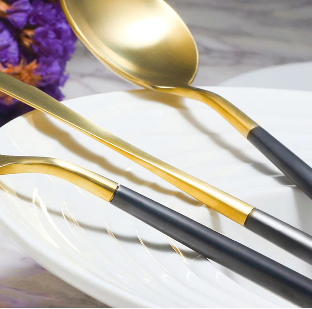 Горячая fourchettes couteaux cuilleres столовые приборы guarda cubiertos золотые столовые приборы вилка ложка нож обеденный подарочный набор нож вилка