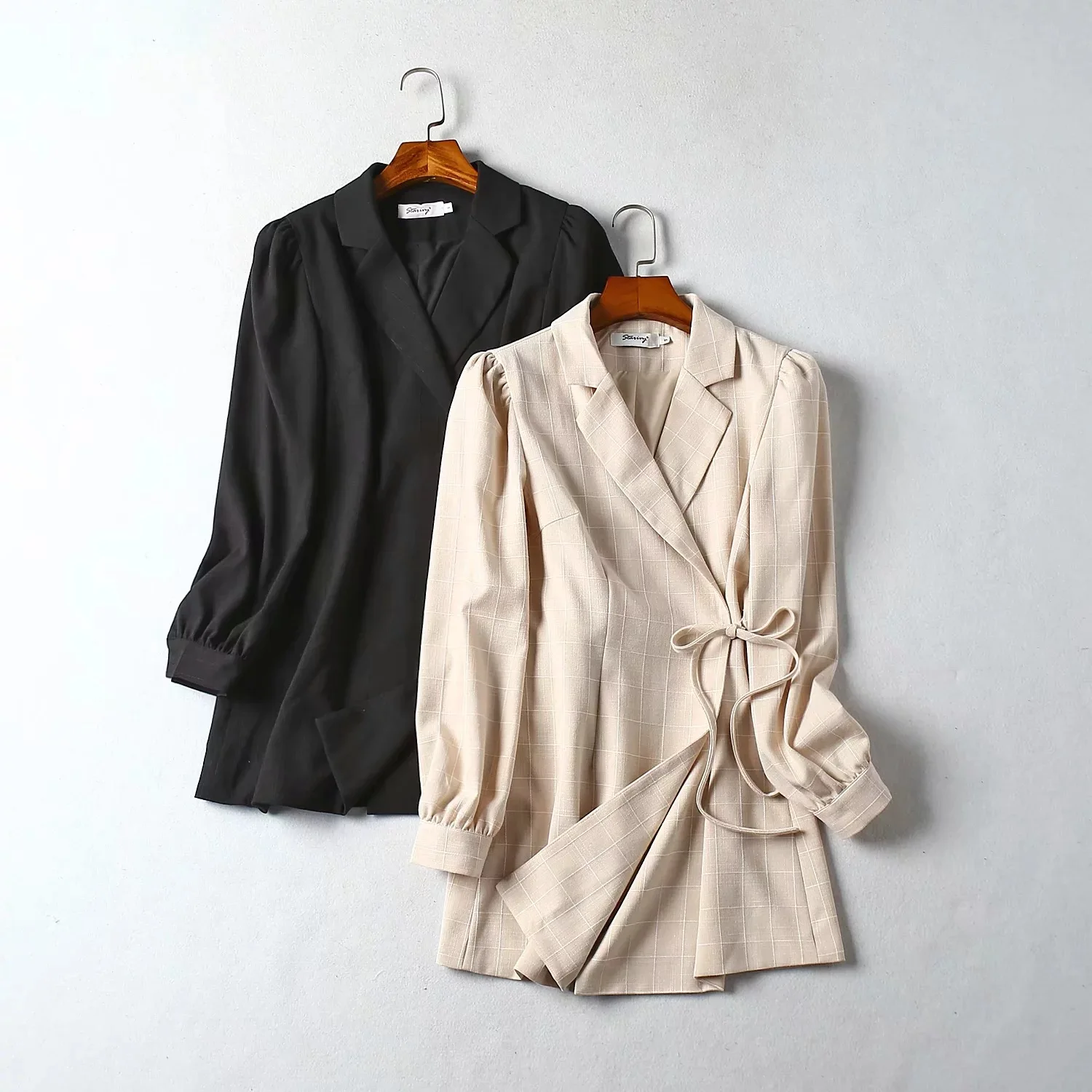 

Western Style 2019 Autumn New Style WOMEN'S Dress Versatile Slimming French Mid-length Suit Short Skirt Coat 26