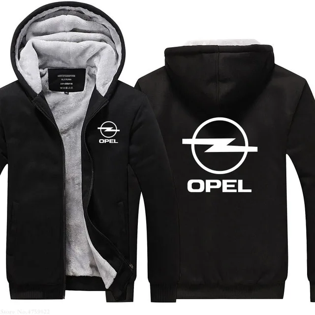 Новое зимнее мужское худи на молнии Opel sweashirt утепленное пальто с капюшоном толстые куртки на молнии f - Цвет: 5