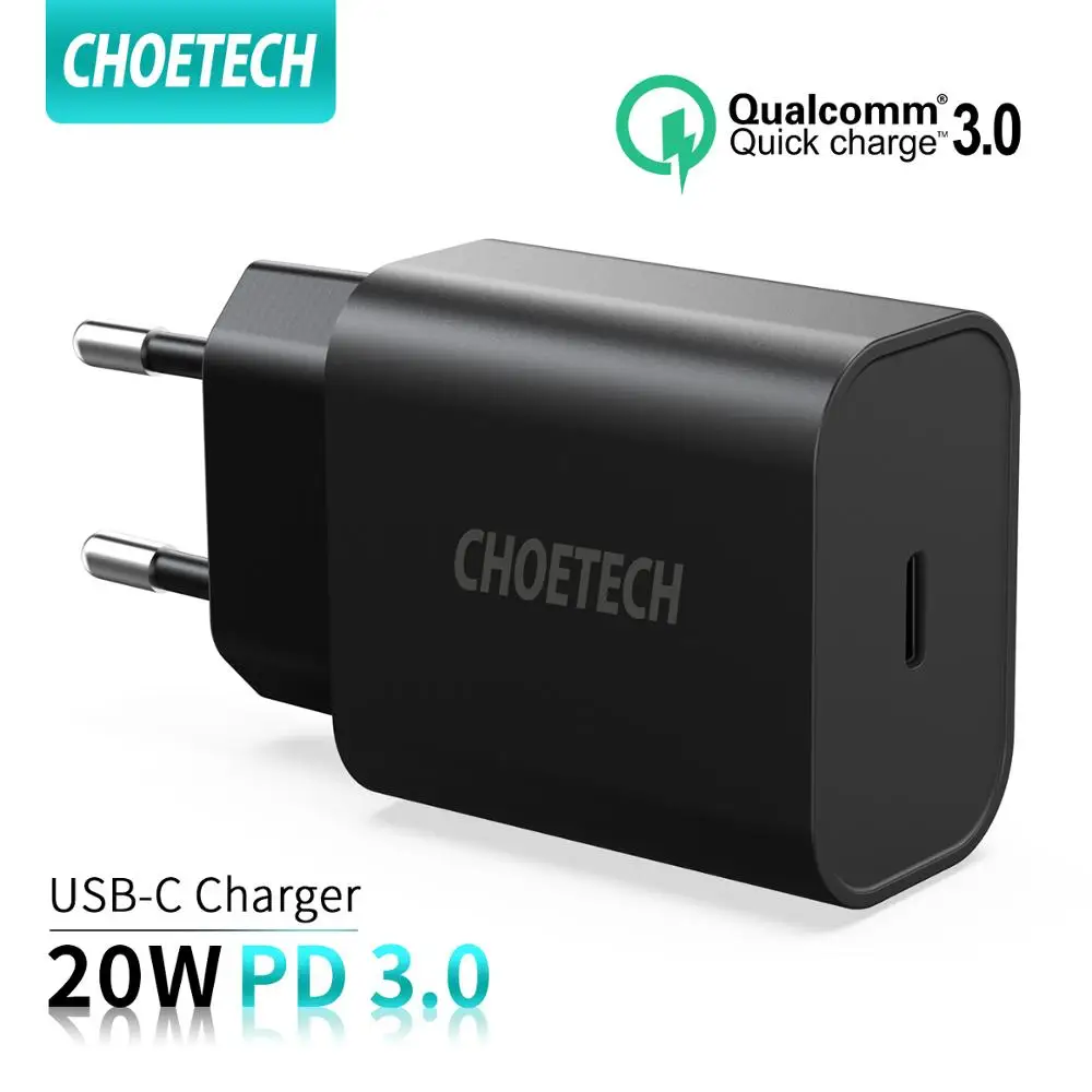 Зарядное устройство CHOETECH PD для быстрой зарядки 4 0 3 QC 20 Вт QC4.0 QC3.0 USB Type C быстрое