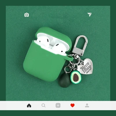 Силиконовые чехлы для Apple AirPods 2 мягкие Мультяшные милые цветочные наушники чехол для Air Pods 1 Зарядная коробка крышка с крючками - Цвет: 009