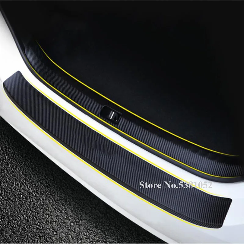 Protezioni Per Paraurti Posteriore Per Auto In Fibra Di Carbonio In Pelle Pu Per Vw Volkswagen T-Roc Troc Troc Trunk Door Sill Plate Guard Covers