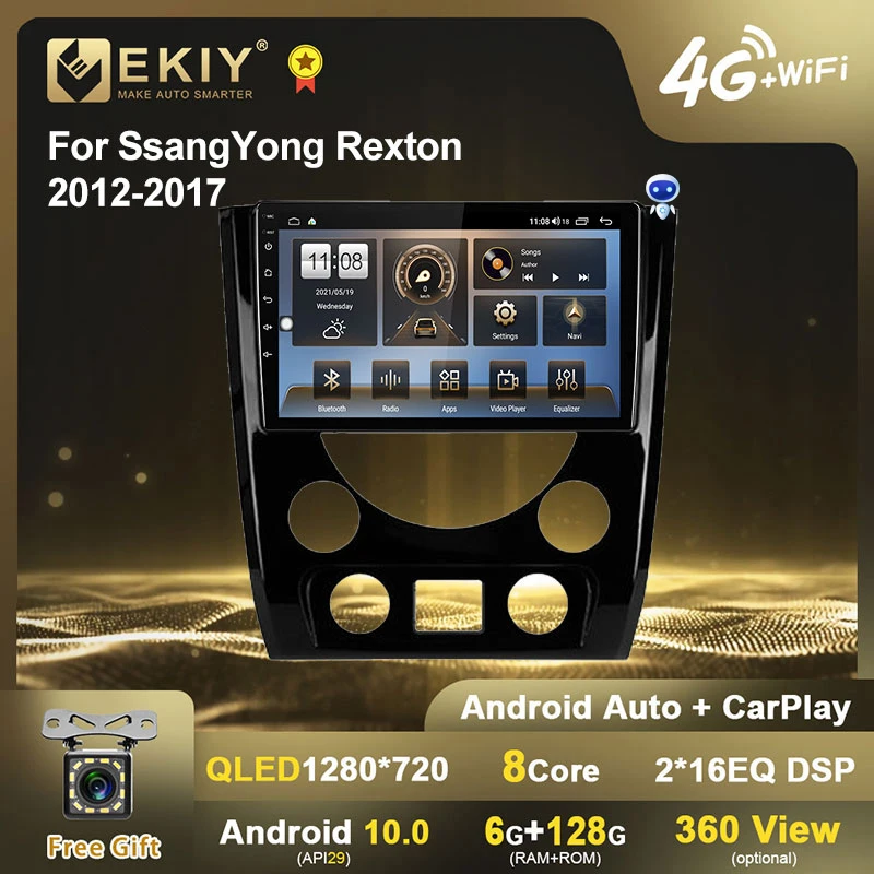 EKIY QLED DSP Android 10 автомобильное радио стерео для SsangYong Rexton III 3 2012-2017 GPS навигация Авто