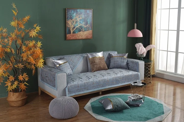 1Piece chenille nordic minimalist combination sofa cushion living room decoration jacquard anti-slip cushion cover sofa towel