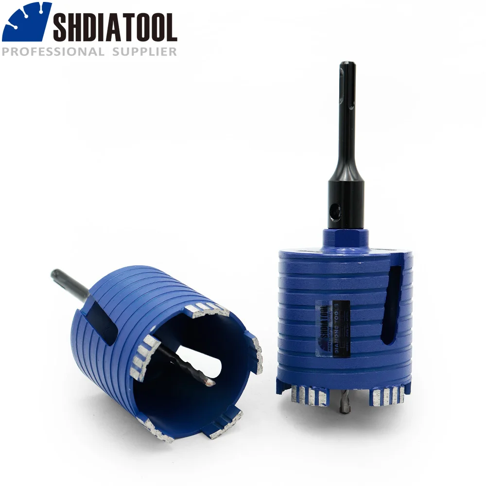 

SHDIATOOL 2pcs Dia 82mm M16 Thread Laser Welded Diamond Core Drill Bit Including Center Drill and SDS-Plus Adapter