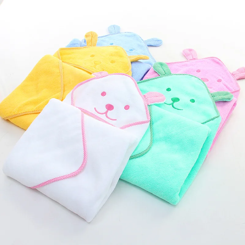 

Towel Cartoon Embroidery Bear Pure Cotton Bath Towel for Children Baby Blanket Baby Cloak Kids Mantle