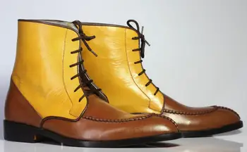 

High Quality New Fashion Men Pu Leather Lace-up Boots Male Casual Classic Trendy Low Heel Martin Boots Zapatos De Hombre TV596