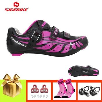 

SIDEBIKE women road cycling shoes breathable sapatilha ciclismo bicycle pedals professional road bike sneakers riding shoes