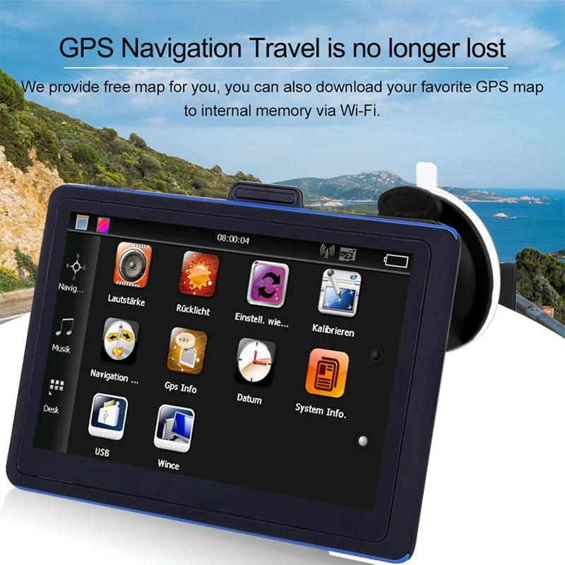  GPS Navigator System HD GPS Navigator Portable GPS Navigation Car Turn-By-Turn Directions 5 Inch 8G