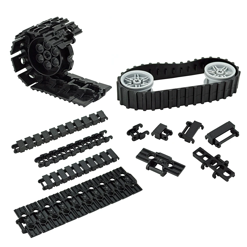 large stacking blocks Creative Tank Chain Track Link Building Blocks Single Wide 1.5 Wide Double Wide Bricks 53992 88323 3873 3711 Track Tread MOC Toy soft stacking blocks