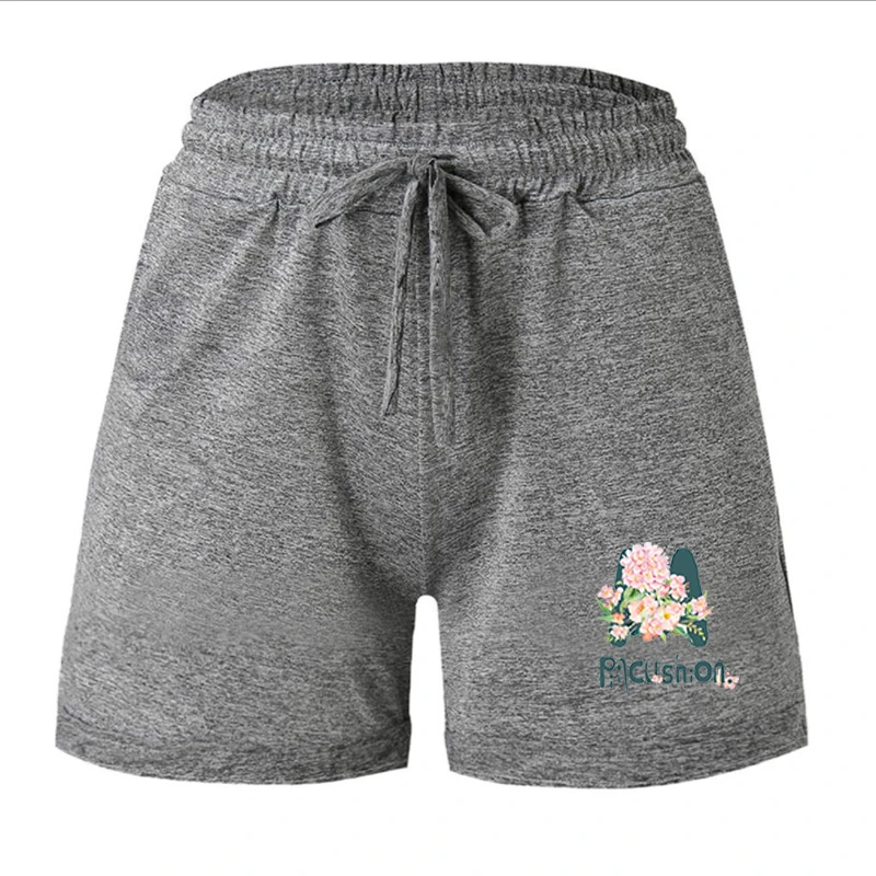 mens swim shorts Woman Shorts Workout Low Waist with Flower Print Drawstring Running Sports Home Yoga Fitness Short Pants Plus Size nike dri fit shorts