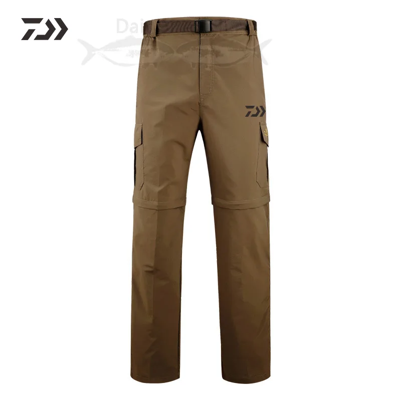 Daiwa съемные рыбацкие брюки весна осень Открытый дышащий быстросохнущие однотонные мужские длинные брюки Кемпинг Спортивная одежда для рыбалки