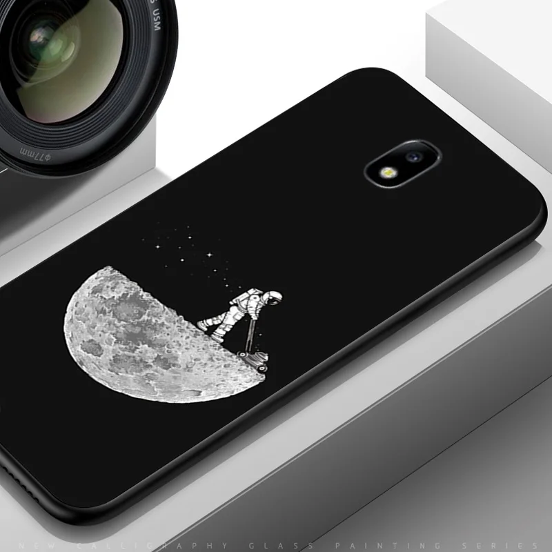 Чехлы для телефонов для Samsung Galaxy J3 J330 черный чехол из ТПУ с рисунком Вселенная для Samsung J5 J530 J7 J730 бамперы