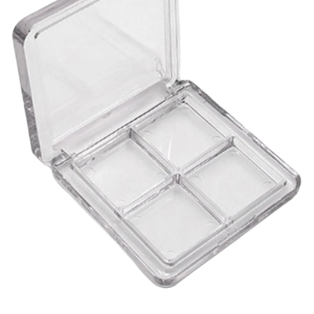 4 Slots Clear Portable Makeup DIY Eyeshadow Palette Case Travel Compact Blusher Lipstick Container Organizer Box