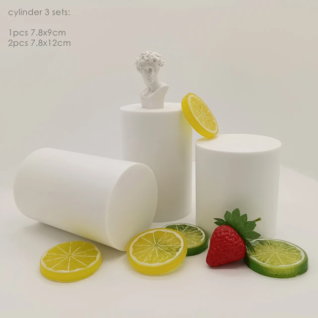 Cube Photo Props INS 3D Ornaments Jewelry Shooting Cosmetics Posing Photography Background Props cylinder3 OFFwhite