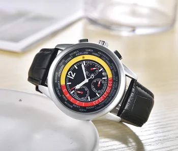 

Luxury Brand Men's Wrist Watches Chronograph Waterproof Day-Date Quartz Stop Watch Black dial Herrenuhr