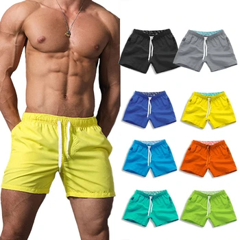 

Beach Shorts Men Trunk Summer Short Pants Solid Breathable Quick Dry Swim Shorts Surfing Men Thigh Length S-3XL Plus Size Shorts