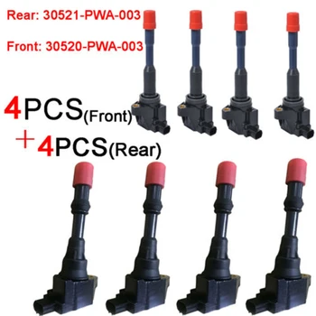 

8pcs/lot Front&Rear Ignition Coils 30520-PWA-003 30521-PWA-003 For Honda Civic 7 8 VII VIII JAZZ FIT 2 3 II III 1.2 1.3 1.4L