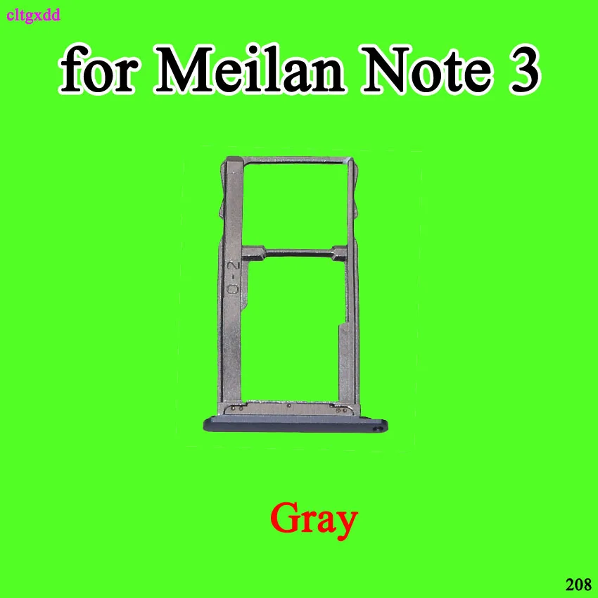 Cltgxdd sim-держатель, слот-адаптер для Meizu Meilan M3 Note 3 M681 Note 5 Note 6 SIM карта лоток Слот Запасные части - Цвет: note 3--Gray