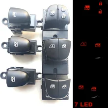 new 7 LED Auto Power Window Switch/Single Window switch With LED For Nissan Qashqai J11/Altima/Sylphy/Tiida/X Trail Orange light