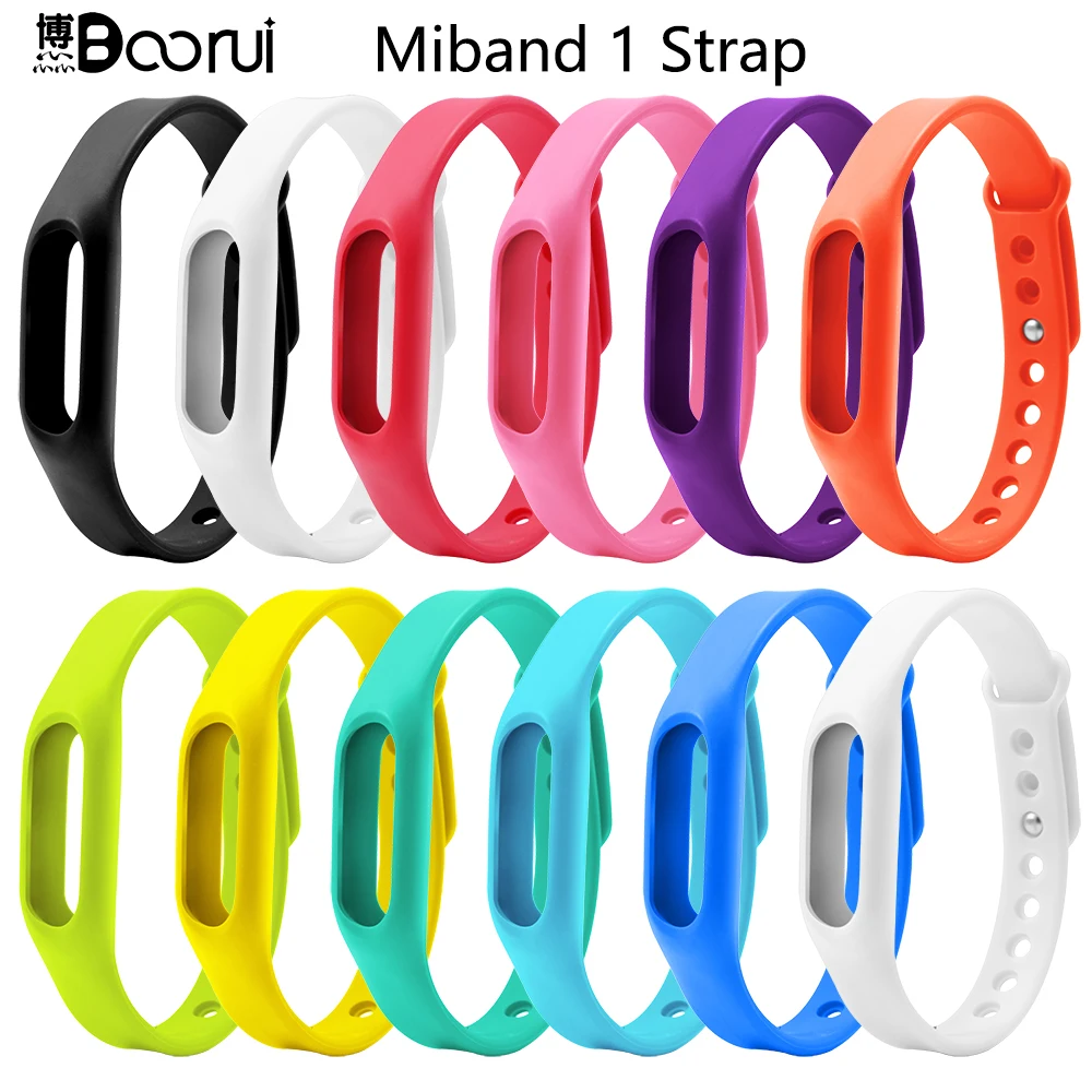 Ремешок BOORUI mi band, мягкий силиконовый ремешок mi band 1 s, сменный цветной смарт-браслет, аксессуары для xiaomi mi band 1 и 1s