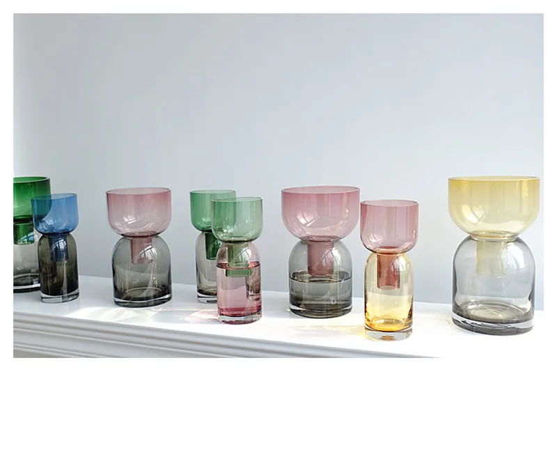 Two Ways Flower Vase Home Decor Living Room Decoration Glass Vase Christmas Gift Plant Pots Nordic Vases Succulent Planter 6