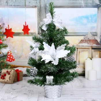 

Christmas tree decor 50 cm white striped ribbons, d of the lower tier 27 cm