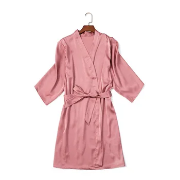 

Ladies Loose Wedding Morning Robe Casual Single-piece Nightgown High-grade Silk Bathrobe Robes Spring Summer Autumn Peignoir