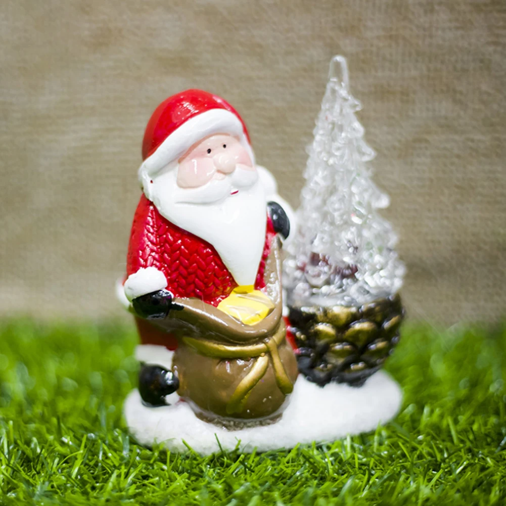 

Decorative Colorful Painted Desk Stand Home Ceramic Ornament Light Tree Christmas Party Gift Santa Claus Portable