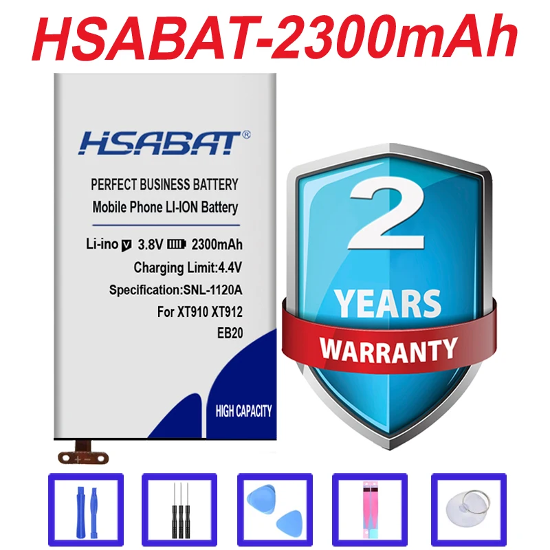 HSABAT Батарея для Motorola Droid RAZR SNN5899A SNN5899 SNN5899B XT910 XT912 T5 Atrix HD MB886 MT917 MT887 2300 мА/ч, EB20
