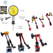 Précis Jauge à Cadran Indicateur de Test avec Queue D'aronde Rails Mont 0-40-0 0.01mm Magnétique Universel Support De Base des Outils de Mesure