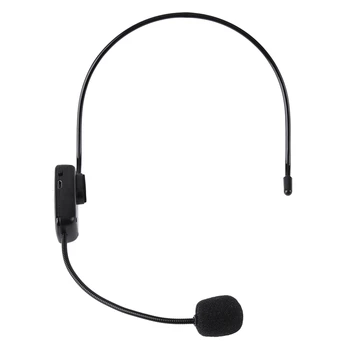 

2 Pcs Radio FM Wireless Headset Microphone Handsfree Megaphone Mic with LCD Digital Display for Speaker Teacher, 15x23x2Mm & 10x