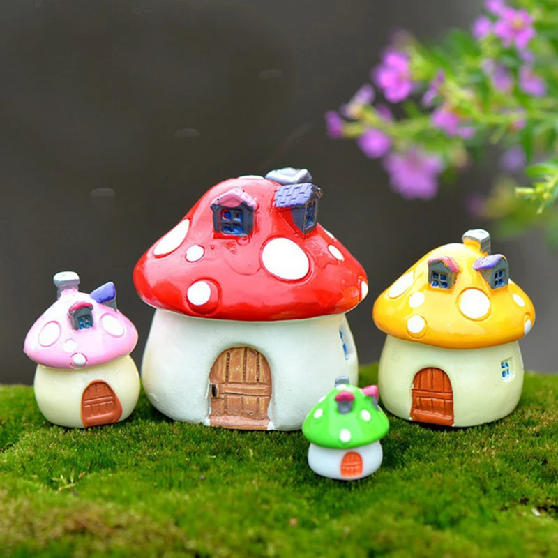 XBJ022 Kawaii Мини Гриб украшение для дома сада полимерные садовые изделия украшения
