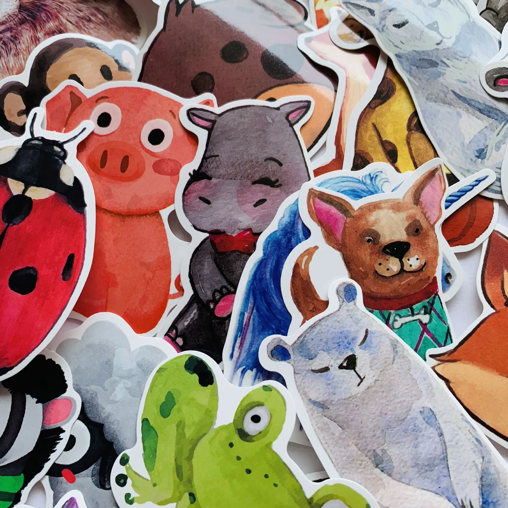 50 шт. в упаковке милые наклейки с животными дети мультфильм Акварельная наклейка для девочек портфель для ноутбука холодильник гитара Автомобиль Мотоцикл Наклейка s