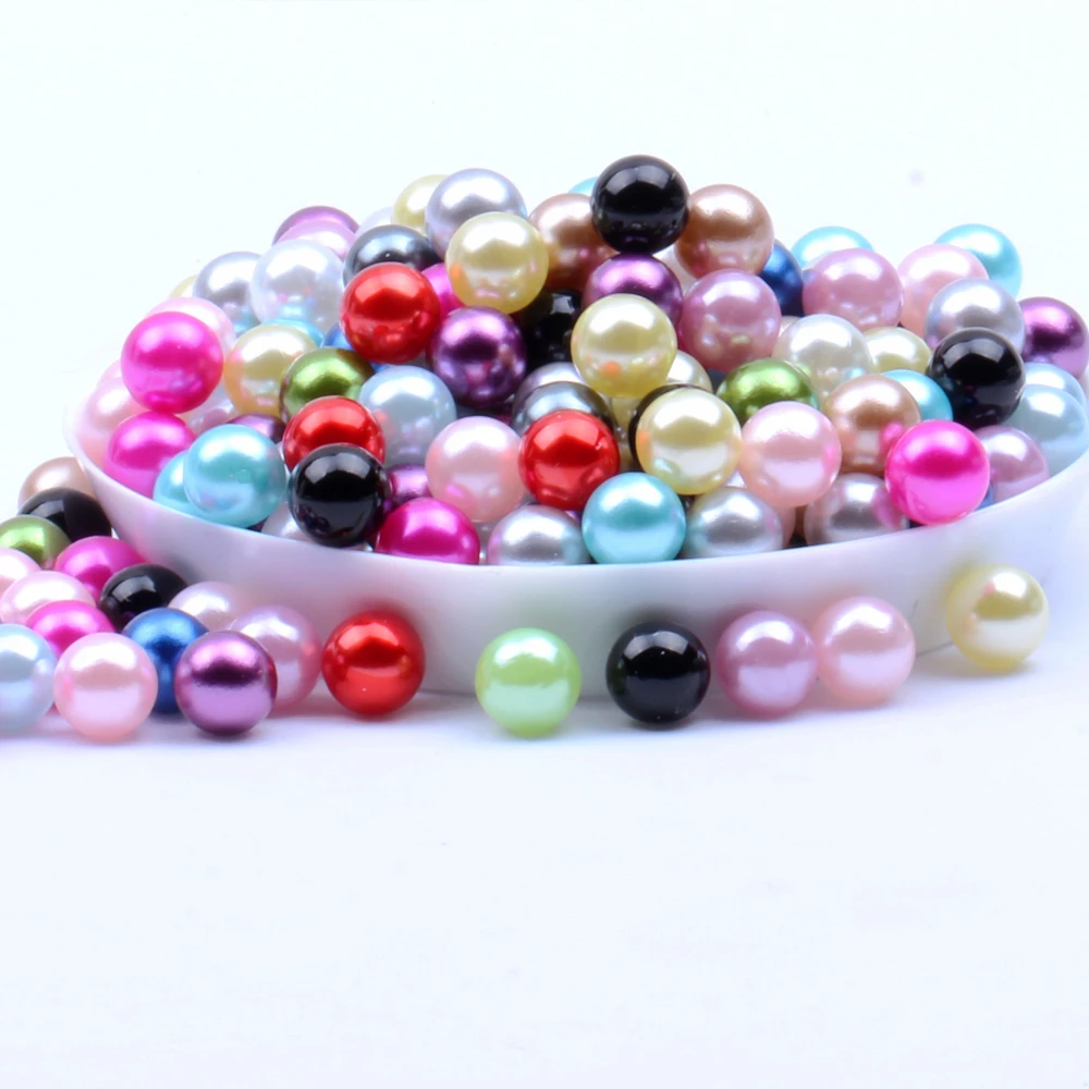 No Hole 8mm 1000pcs Many Colors To Choose Round Pearls Imitation Craft Art Beads Nail Decorate DIY | Красота и здоровье