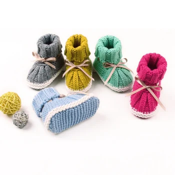 

Autumn Winter Newborn Toddler Baby Children First Walkers Shoes Windproof Boots Cute Baby Kids Warm Knitting Boots