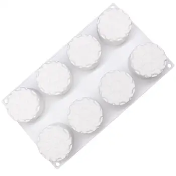

8PCS Spiral Flower Shaped Mould Mousse Cake Silicone Mold Baking Decoration French Dessert Model