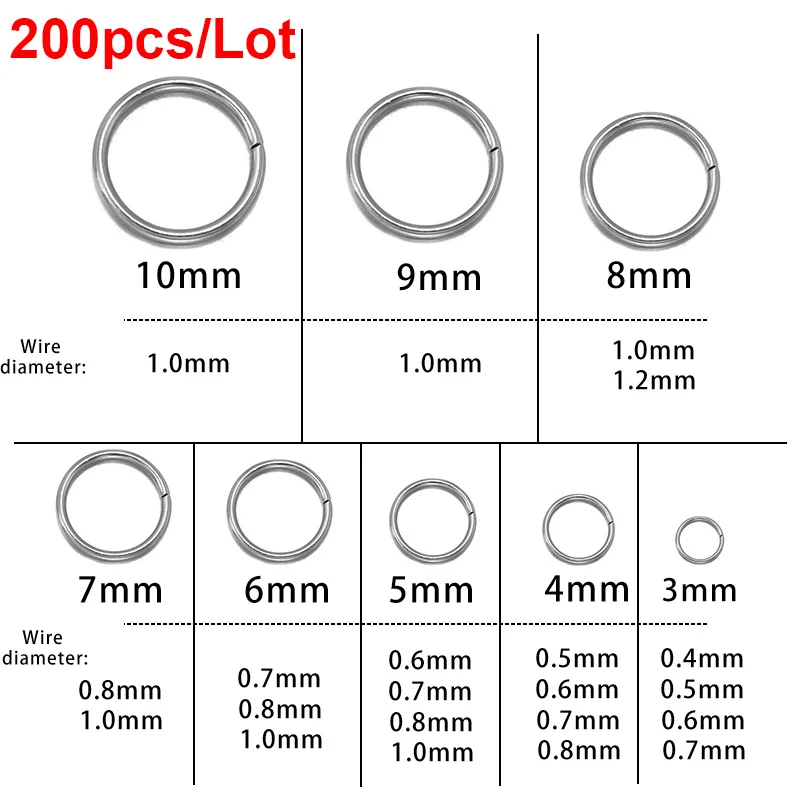 200Pcs Gold Color 304L Stainless Steel Split Rings Open Jump Rings