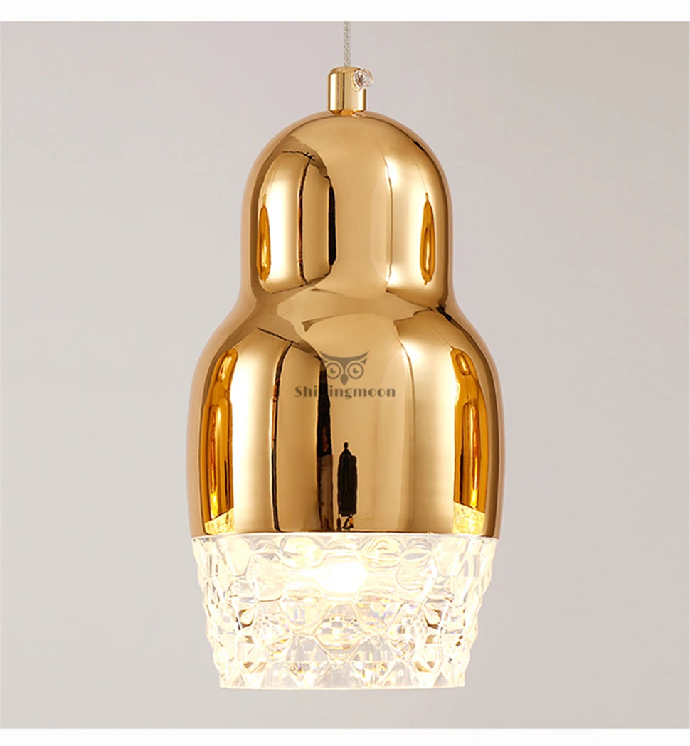 Plated Copper/gold/chrome Single Glass Pendant Lights Modern Dining Room Lights Small Cheap Suspension Light Lustre Luminaire