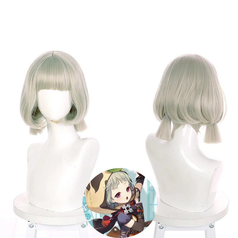 

Sayu Cosplay Wig Game Genshin Impact Sayu Short Grey Blond Heat Resistant Hair Pelucas Anime Halloween Role Play Wigs