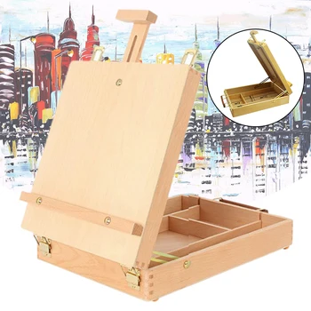 

Easel Box Durable Artist Easel Art Drawing Painting Wood Desktop Table Sketching Box Board Accessories Painting Art Supplies