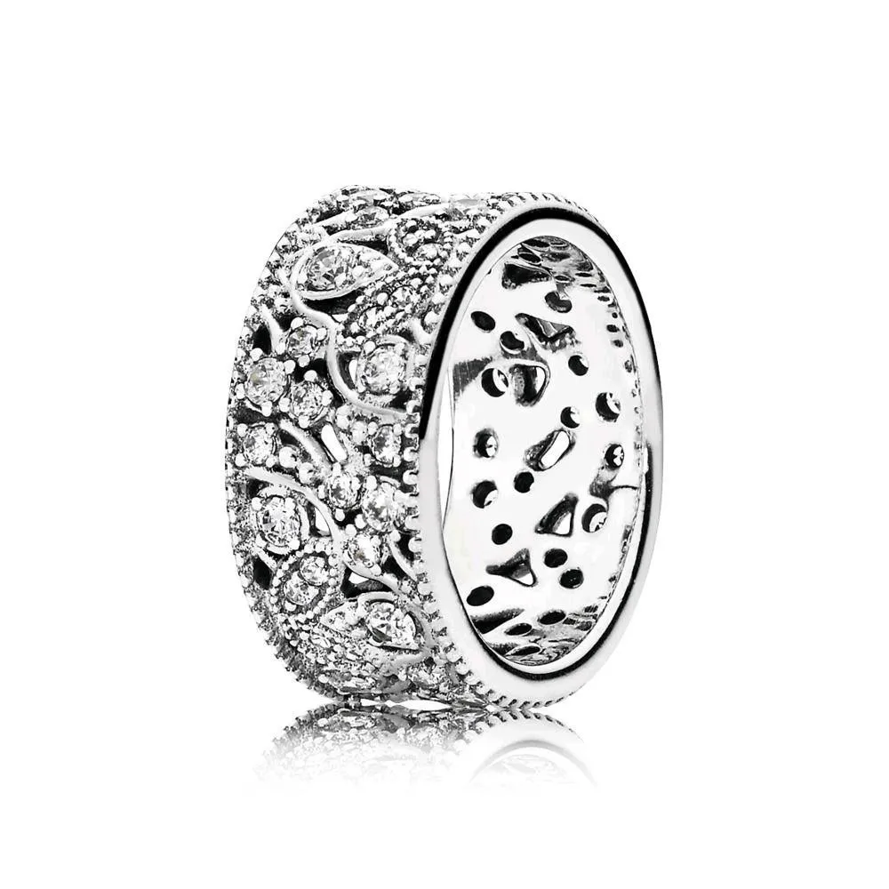 

NEW 100% Sterling silver 1:1 Glamour 190965CZ Shimmering Leaves Ring Original Women wedding Fashion Jewelry 2019