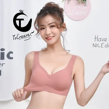 

New women seamless bra elastan briefs Sexy Wire Free underwear pink wireless bra Solid color Push Up 3/4 Cup lengerie Intimates