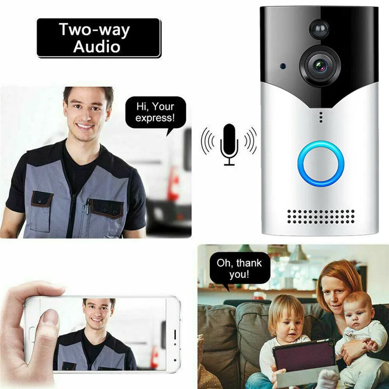 Wifi дверной звонок видео дверной звонок беспроводной двухсторонний видеодомофон умный звонок с датчиком движения камера безопасности HD ночного видения умный дверной Звонок