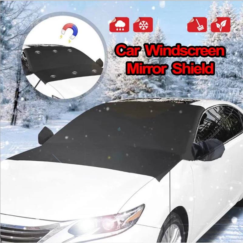 

Magnetic Car Windscreen Reaview Mirror Shield Cover Frost Snow UV Dust Protection SUV Van RV Camper Lorry Exterior Accessories