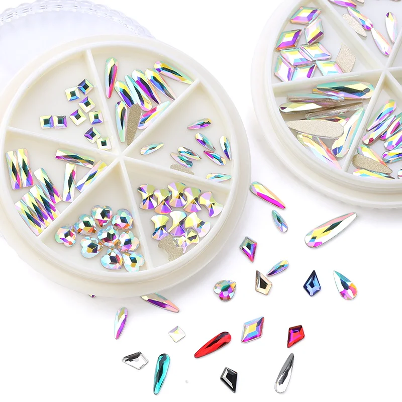 

1 Box Nails Art Rhinestone Mixed Color Flat Bottom Mixed Shape For Crystals Strass Charms Nail Art Decoration Rhinestone Set