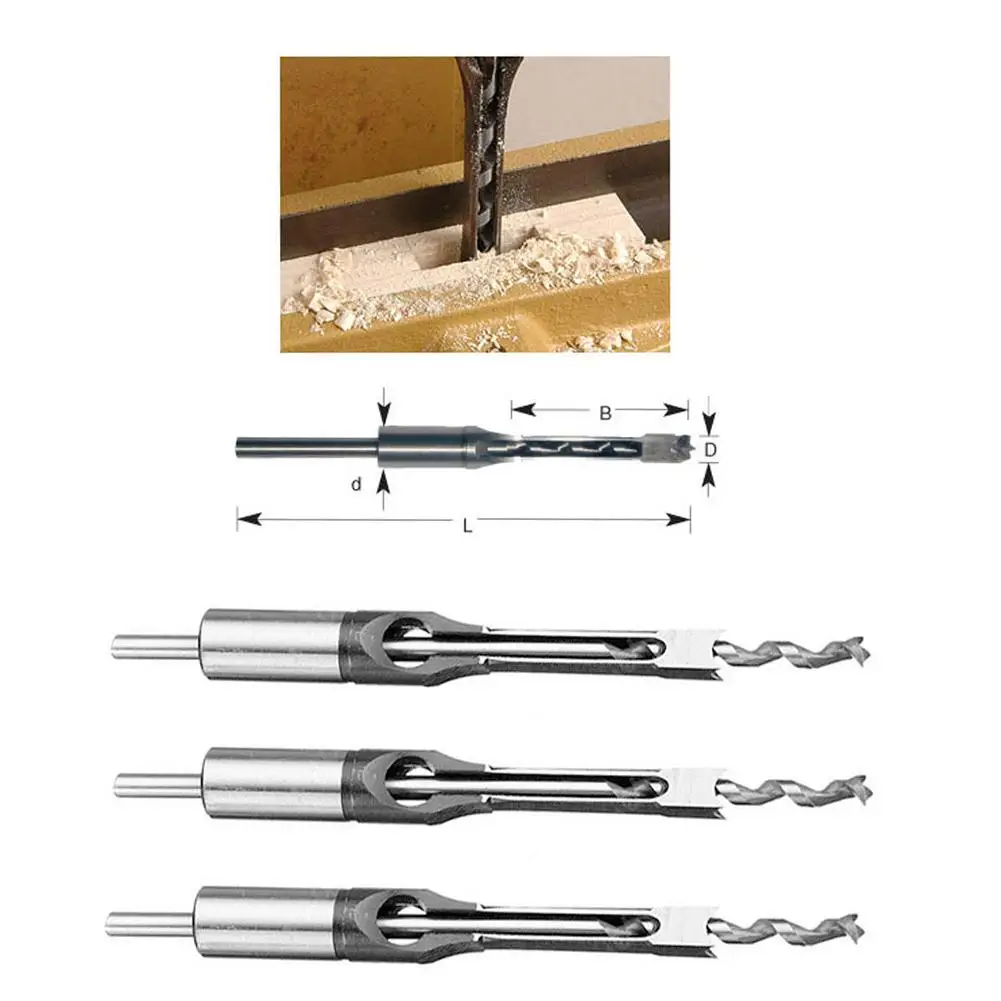 6/6.4/8/10/12.7mm HSS Square Hole Drill Bit Mortising Chisels Woodworking Tool