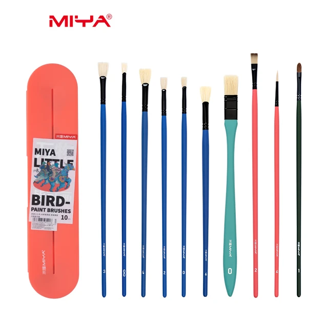 Miya Himi 3/5pcs Kids Artists Paint Brushes Set for Acrylic Oil Watercolor  Face & Body Gouache Painting with Hog Hairs - AliExpress