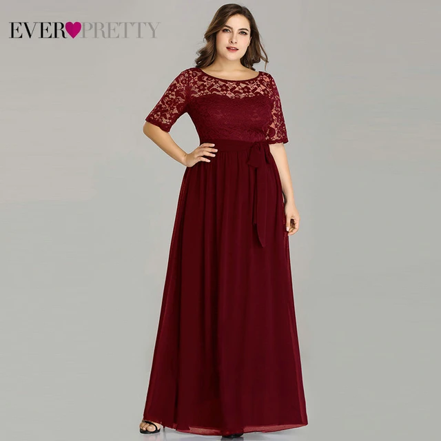 Ren Váy Đầm Dạ Nữ Giá Rẻ Dài Nữ Tay Ngắn Chữ A Burgundy Plus Kích Thước Dạ Hội Đồ Bầu Abendkleider 2020