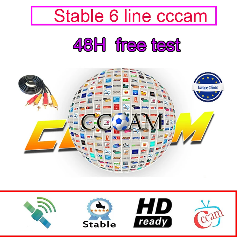2 года 6 Clines wifi полностью HD DVB-S2 поддержка Испания cline Cccam сервер Европа HD кабель 2 года CCCams для спутникового ТВ приемник